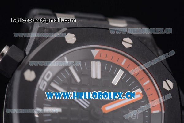 Audemars Piguet Royal Oak Offshore Diver Clone AP Calibre 3120 Automatic PVD Case with Black Dial and Black Rubber Strap (EF) - Click Image to Close